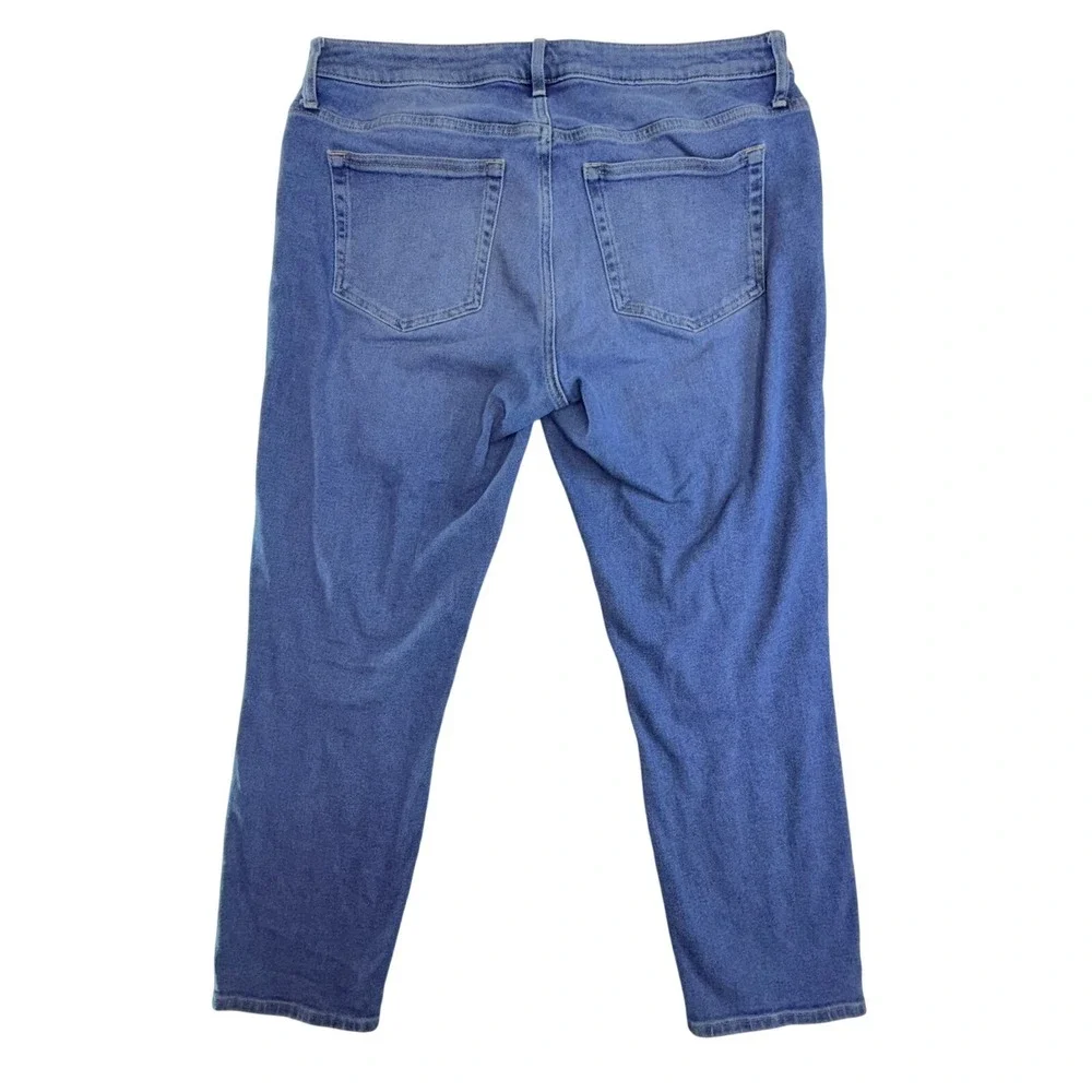 GAP Maternity Slim Straight Jeans Womens‎ 14R Side Panels Blue Stretch Denim